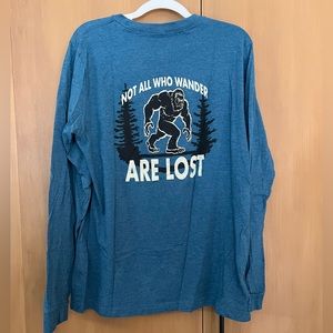 Long sleeve athletic blend tee, race participant, big foot